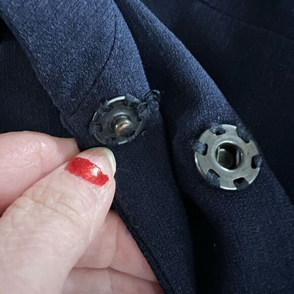 Bob Mackie size 10 deep navy blazer with shoulder pads - Picture 3 of 6